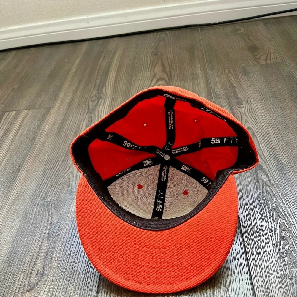New Era Bright Orange Cap with Green Logo